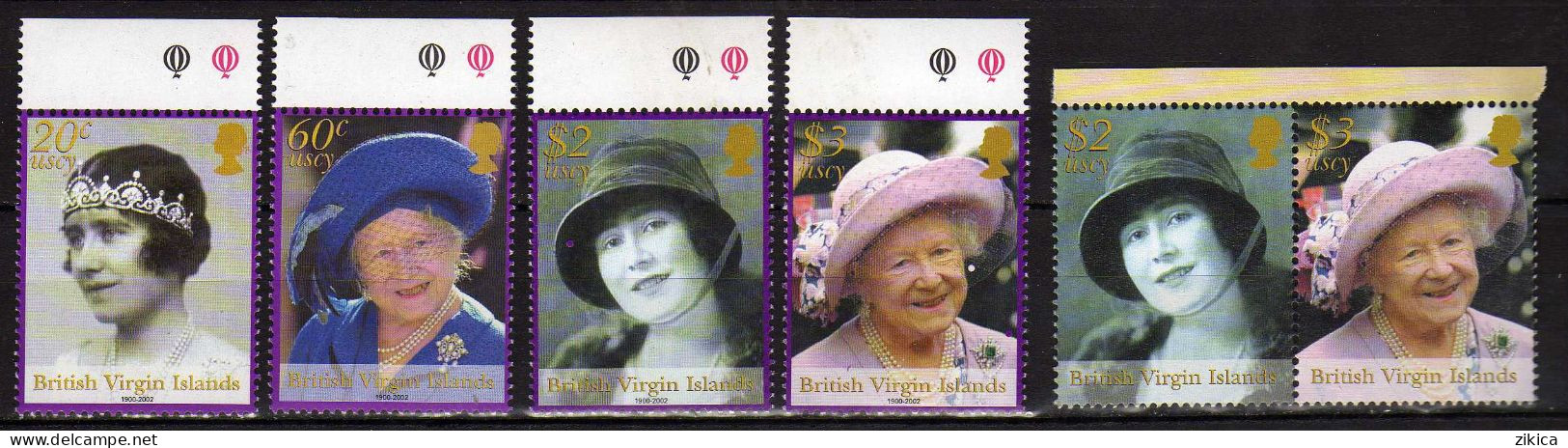 British Virgin Islands - 2002 Queen Elizabeth The Queen Mother Commemoration.stamps And Bl.stamps. MNH** - British Virgin Islands