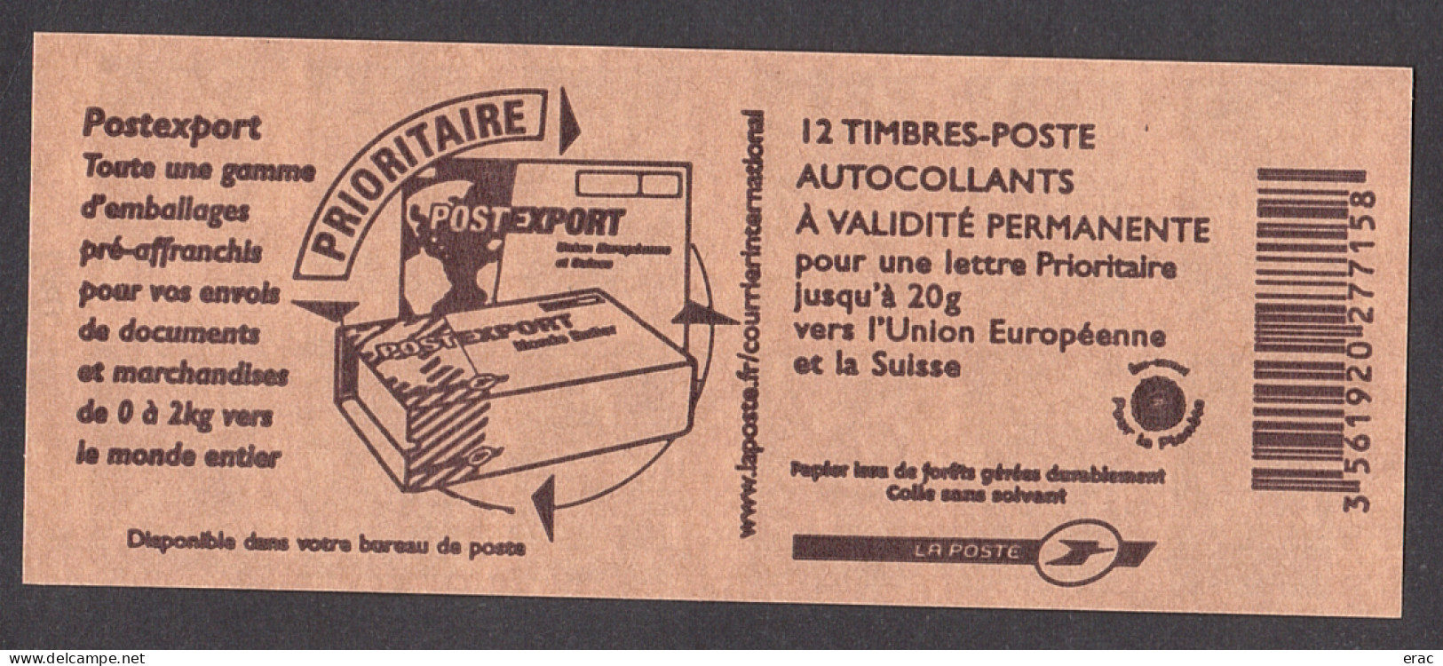 France - Carnet 4127-C1 - Neuf ** - N° De Liasse - Marianne De Lamouche - Postexport - Markenheftchen