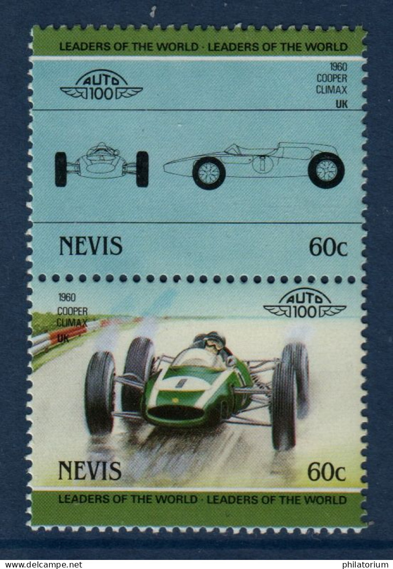 Nevis, YV , Mi 240, 241, SG 257, 258, Cooper Climax 1960, - Anguilla (1968-...)