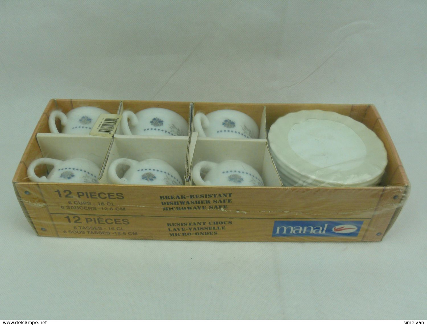 Beautiful 12 Pieces Coffee Set 16cl Cups And Saucers Break Resistant #2302 - Cups