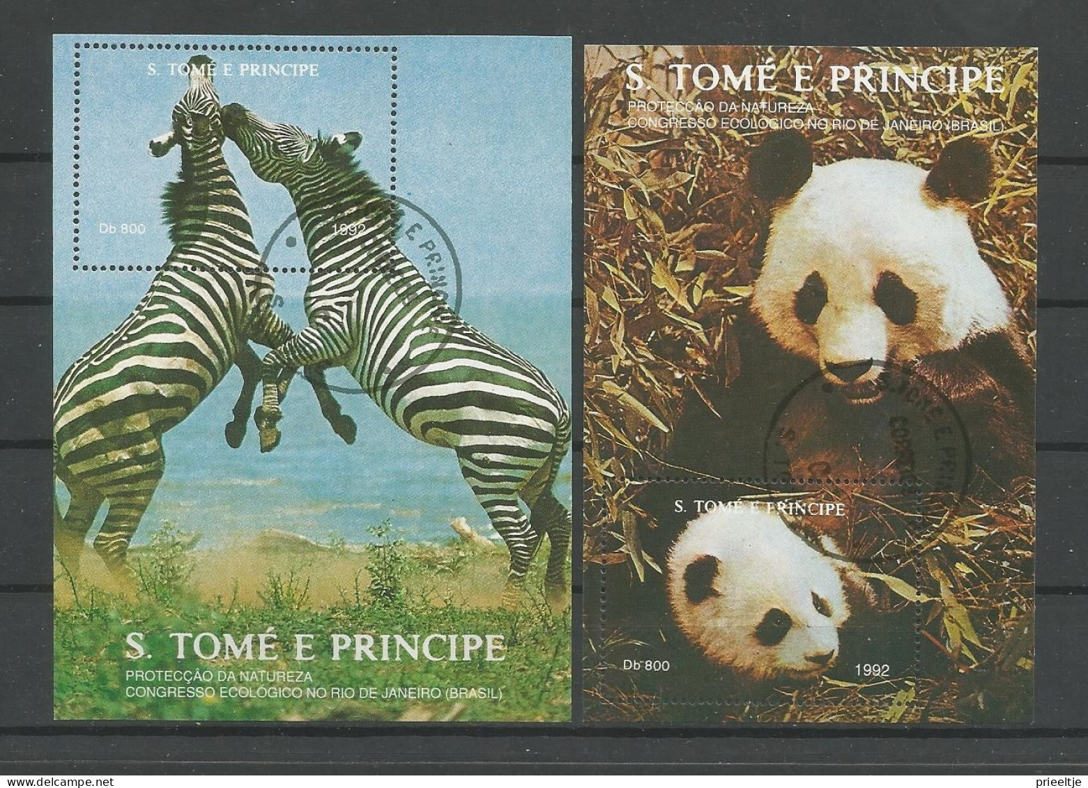St Tome E Principe 1992 Fauna S/S Y.T. BF 126/127 (0) - Sao Tome Et Principe