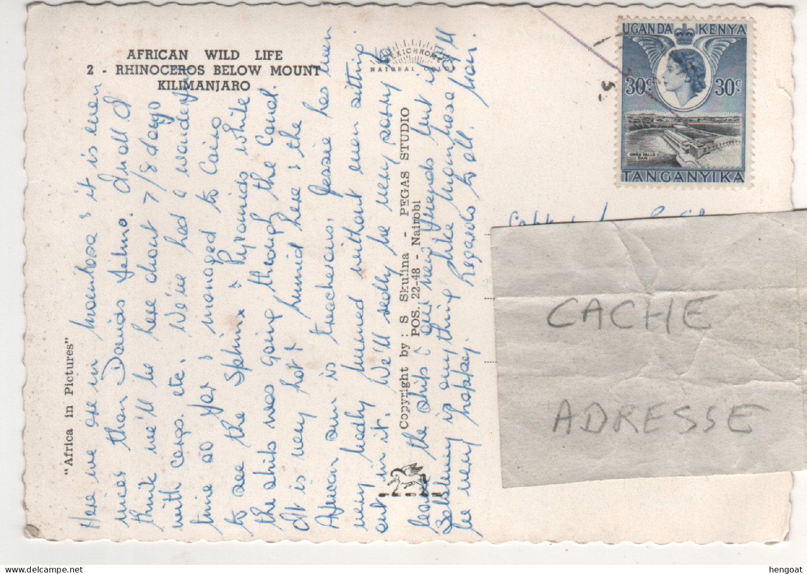 Timbre , Stamp " Barrage Hydro électrique : Gwen Falls Dan " Sur CP , Carte , Postcard Du ?? - Kenya, Ouganda & Tanganyika