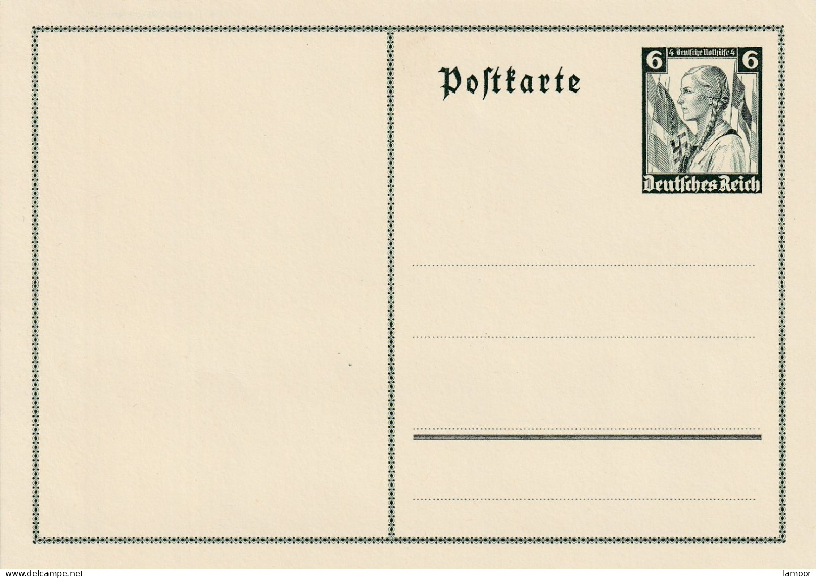 Deutsche Reich Postkarte Postfresch Ungelaufene Adolf Hitler - Collections & Lots