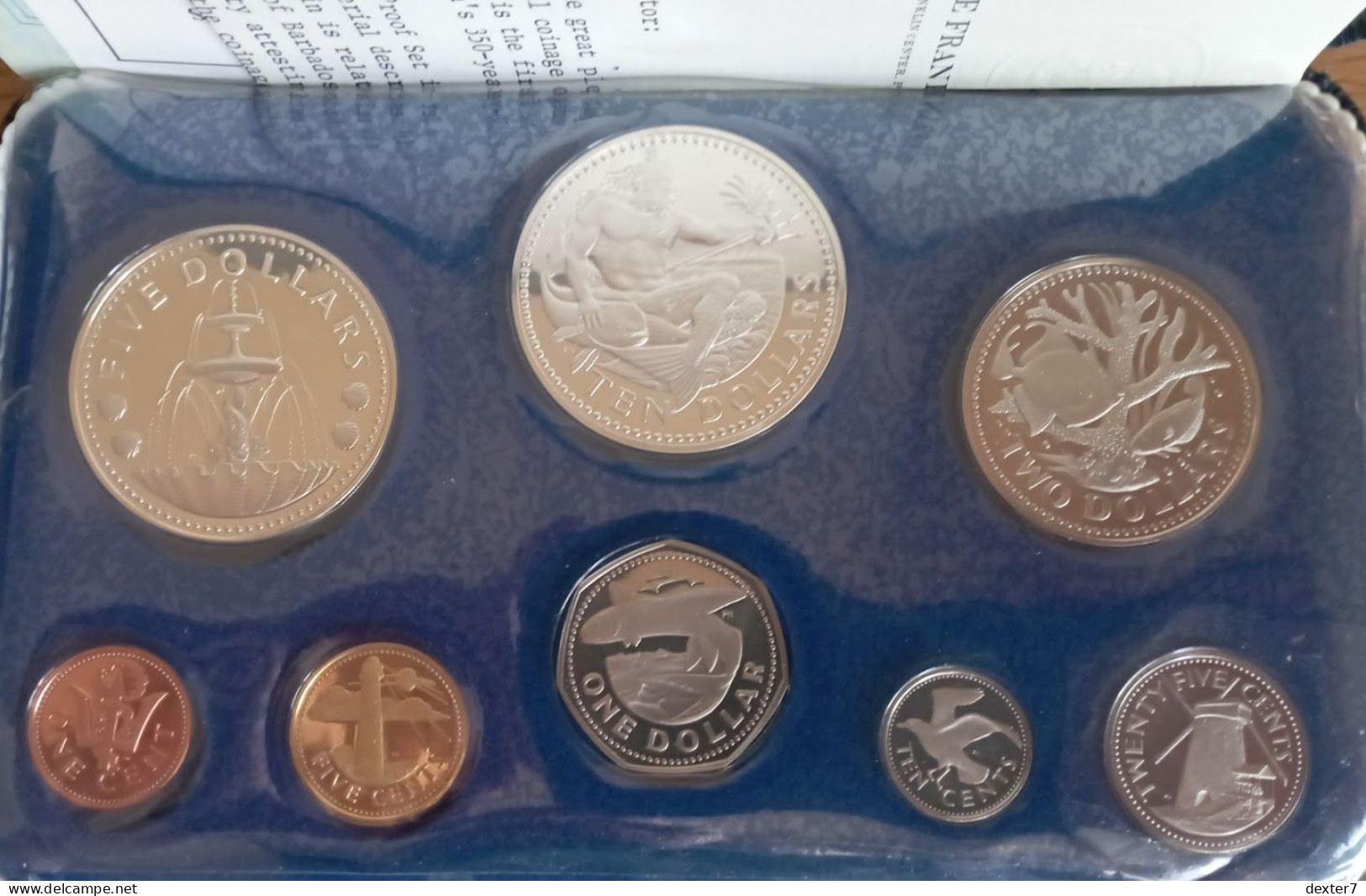 Barbados Proof Set 1973 10 Dollars 925 Sterling Silver + 5 Dollars 800 Silver - Barbados (Barbuda)