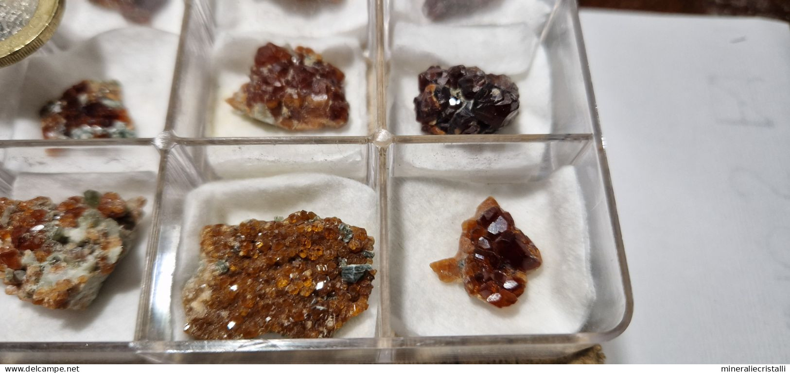 Lotto Di Granato Rosso Hessonite 18  Cristalli Naturali Rari Collezione Chakra Italia - Minéraux