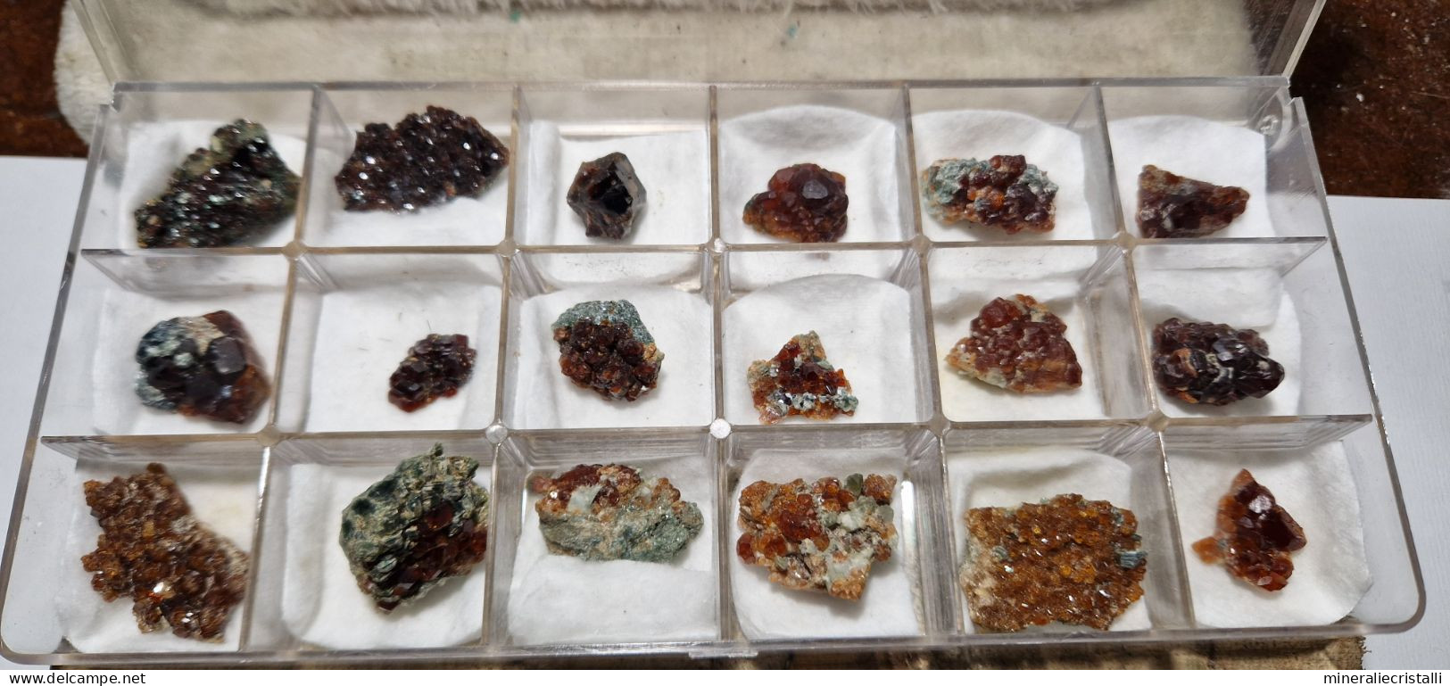 Lotto Di Granato Rosso Hessonite 18  Cristalli Naturali Rari Collezione Chakra Italia - Mineralen