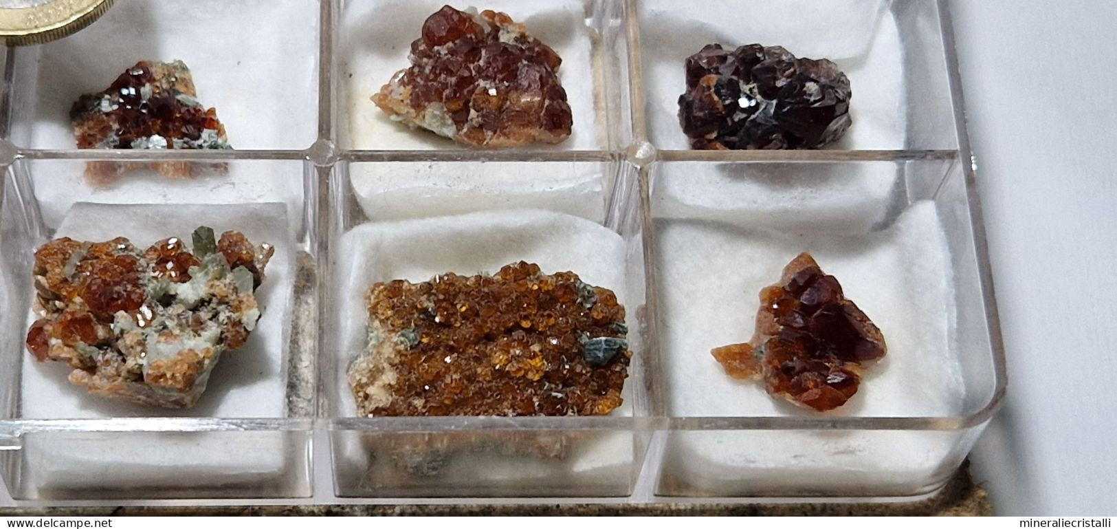 Lotto di Granato rosso hessonite 18  cristalli naturali rari collezione chakra Italia