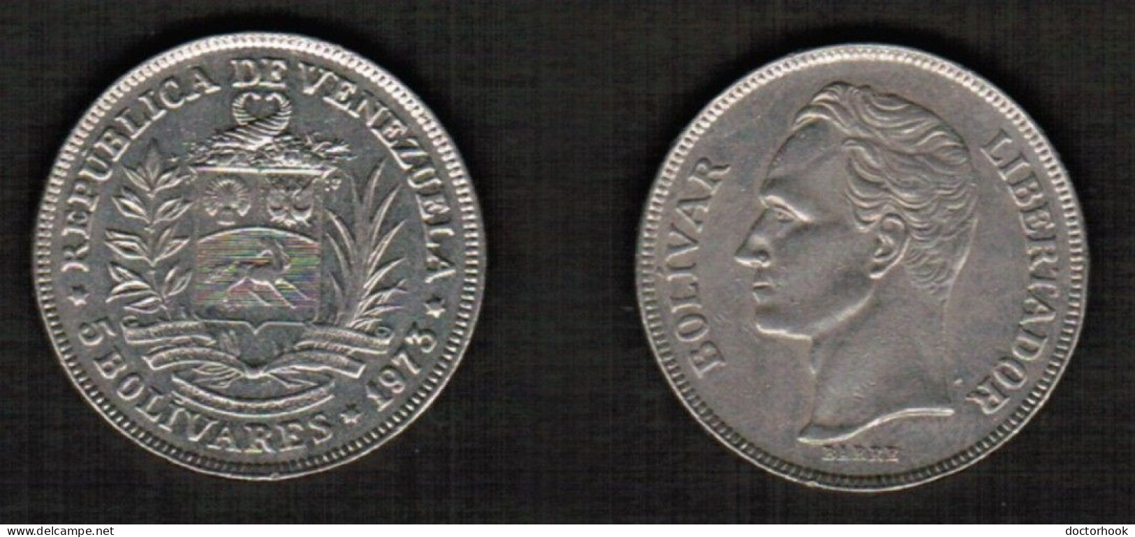 VENEZUELA   5 BOLIVARES 1973 (Y # 44) #7660 - Venezuela