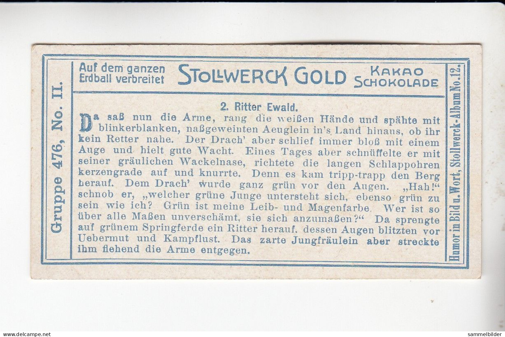 Stollwerck Album No 12 Ritter Ewald  Ritter Ewald Grp 476 #2 Von 1911 - Stollwerck