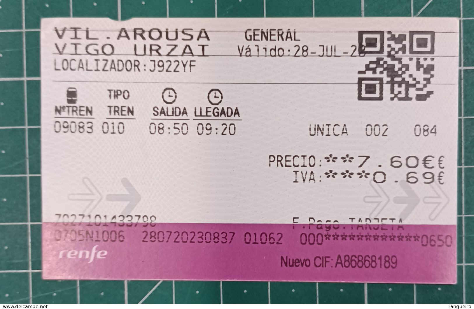 SPAIN BUS TICKET BARCELONA - Europa