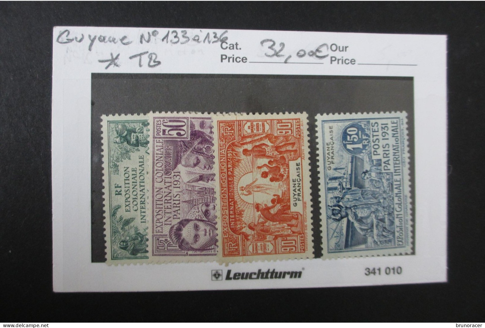 COLONIES  LOT GUYANE N°133 à 136 NEUF* TB COTE 32 EUROS VOIR SCANS - Oblitérés