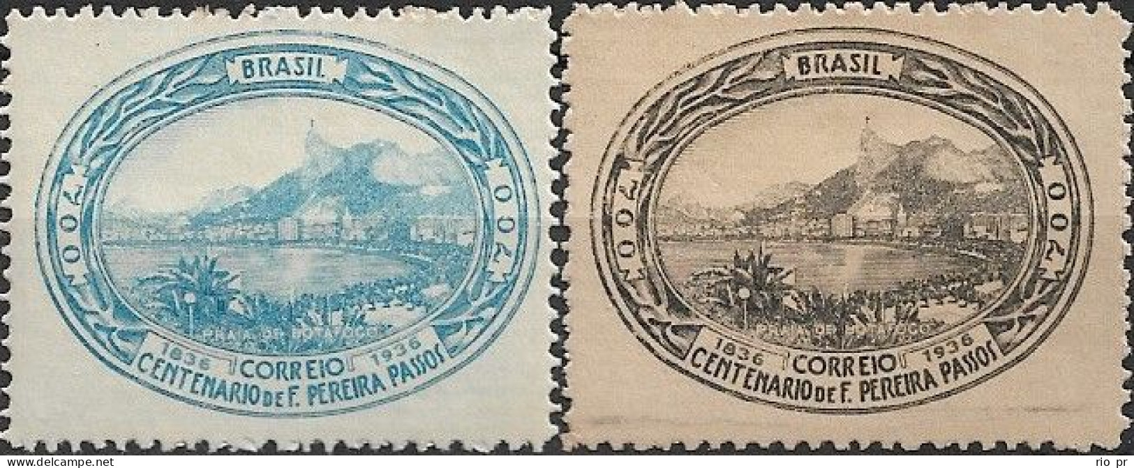 BRAZIL - COMPLETE SET BIRTH CENTENARY OF PEREIRA PASSOS (1836-1913), BRAZILIAN CIVIL ENGINEER 1937 - MH - Unused Stamps