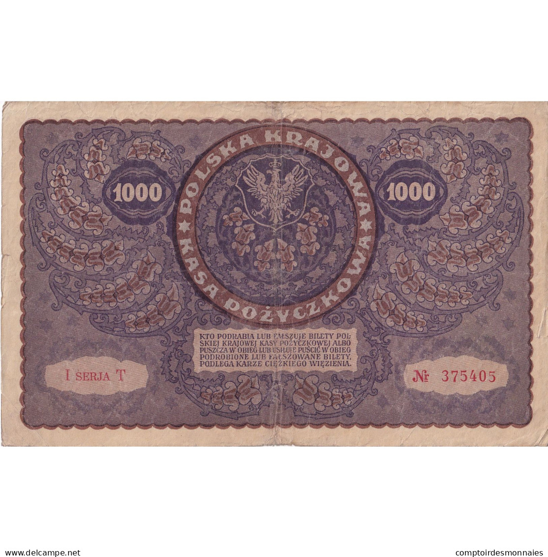 Billet, Pologne, 1000 Marek, 1919, 1919-08-23, KM:29, TB+ - Pologne