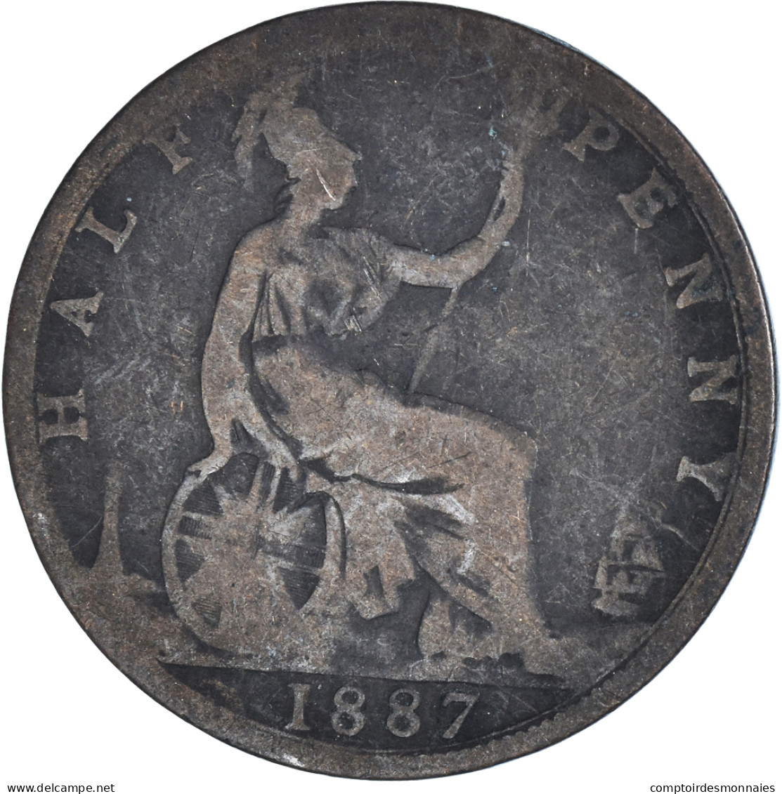 Monnaie, Grande-Bretagne, 1/2 Penny, 1887 - C. 1/2 Penny