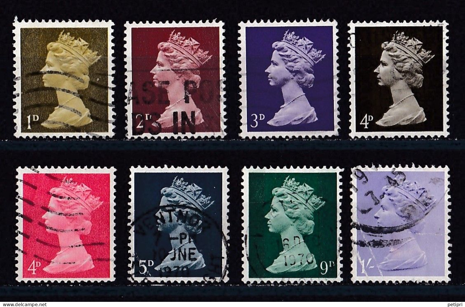Grande Bretagne - 1952 - 1971 -  Elisabeth II -  Y&T N °  472   473  474   475   476   477   482   484  Oblitéré - Usati