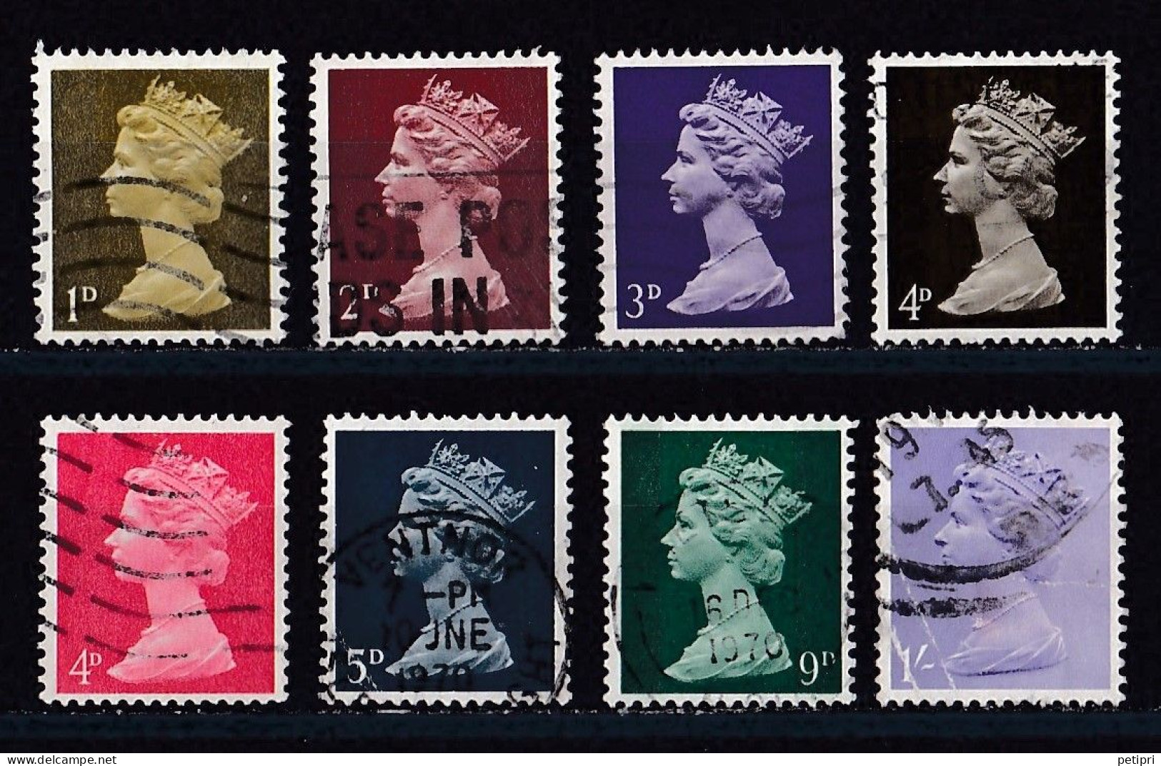 Grande Bretagne - 1952 - 1971 -  Elisabeth II -  Y&T N °  472   473  474   475   476   477   482   484  Oblitéré - Used Stamps