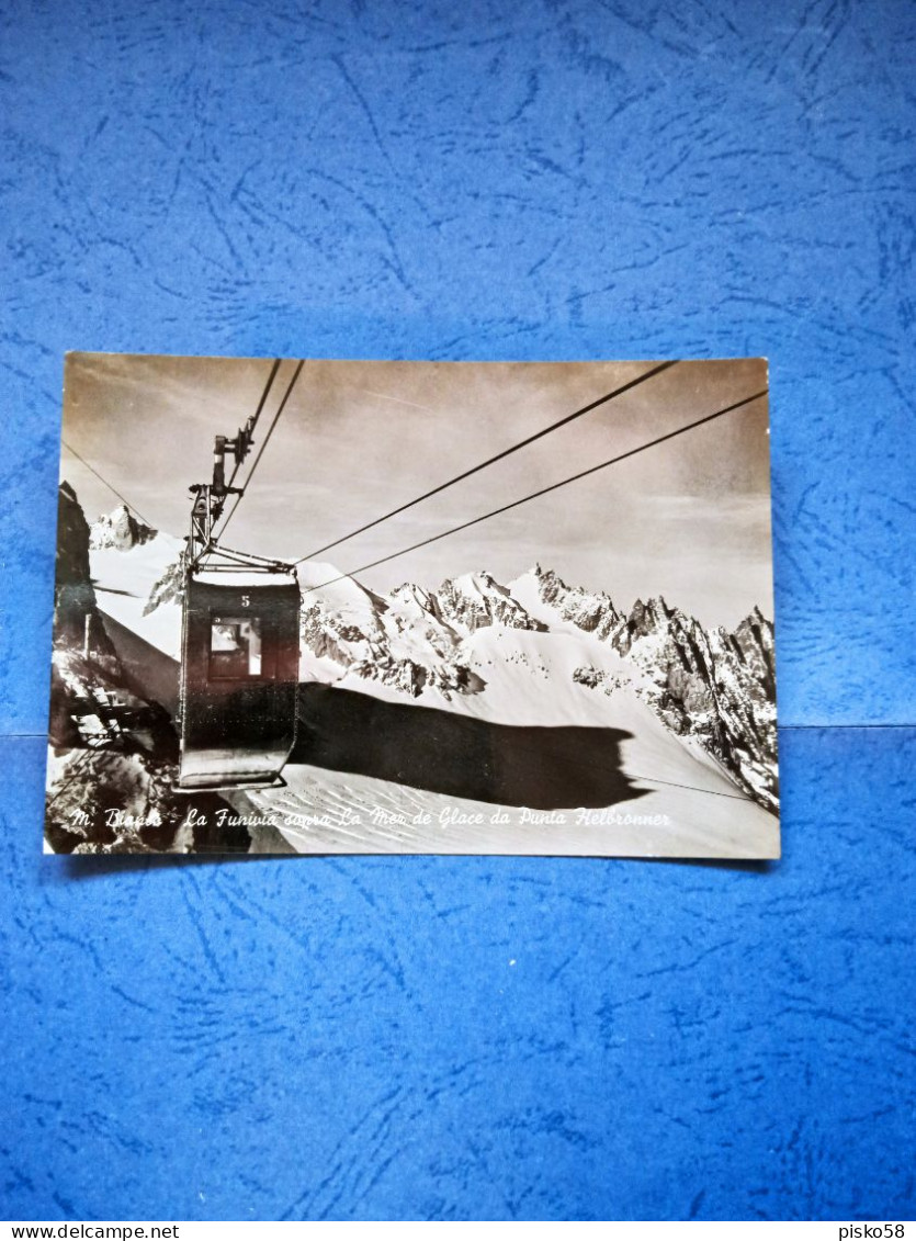 Monte Bianco-la Funivia Sopra Le Mer De Glace...fg-1959 - Funicular Railway
