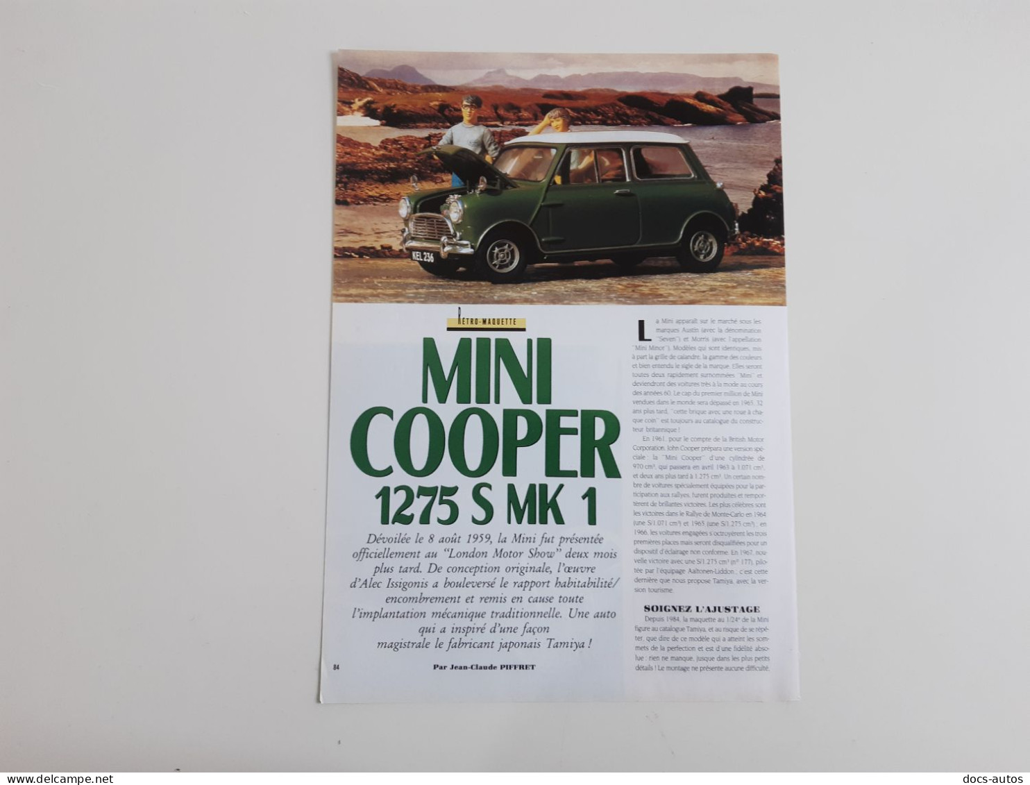 Maquette Mini Cooper 1275 S MK1 - Coupure De Presse - Voitures
