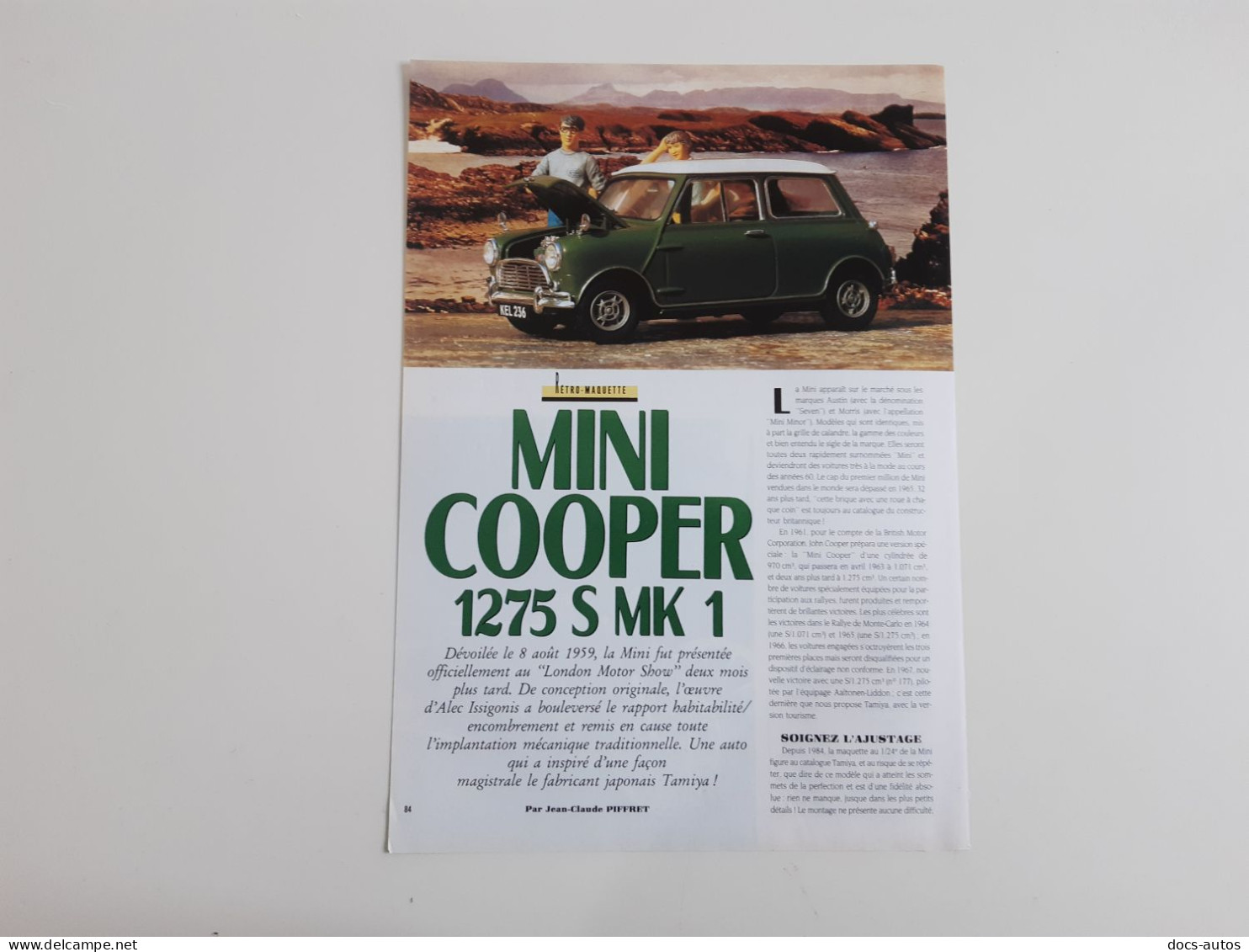 Maquette Mini Cooper 1275 S MK1 - Coupure De Presse - Autos