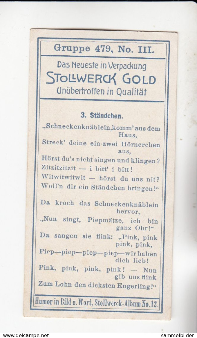 Stollwerck Album No 12 Fabelwesen 3. Ständchen   Grp 479 #3 Von 1911 - Stollwerck