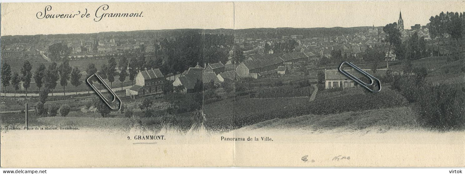 Geraardsbergen : Souvenir De Grammong  :  Panorama De La Ville  (  Panorama Kaart  25.5 X 9 Cm ) - Geraardsbergen