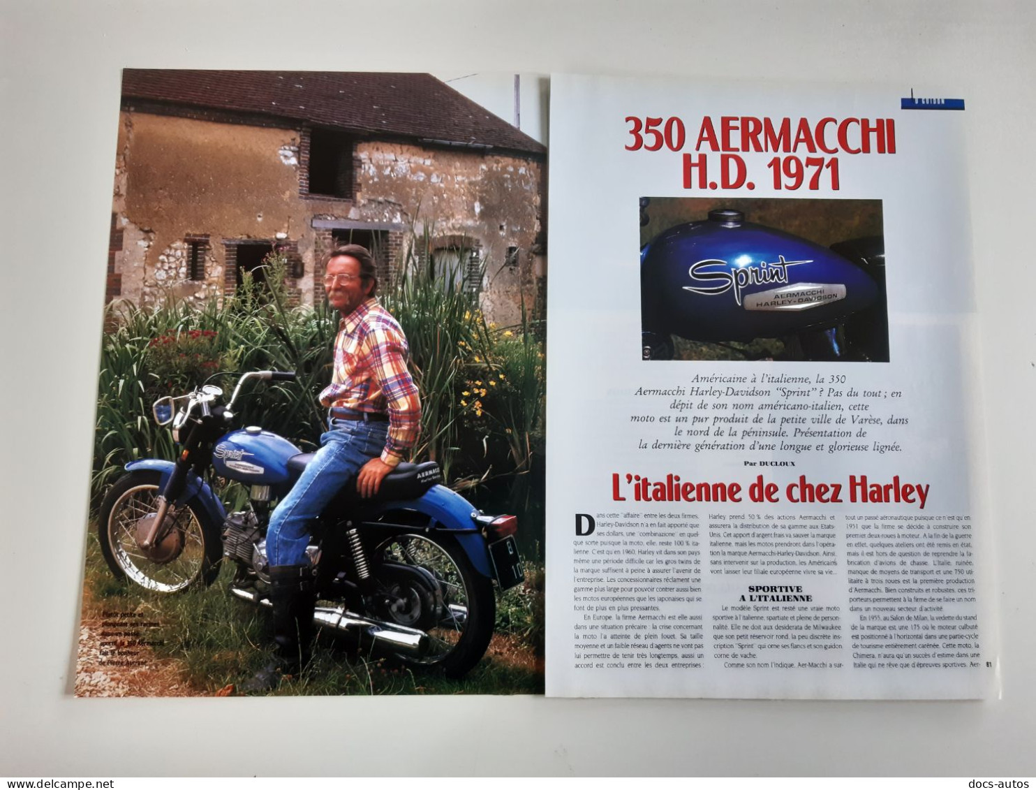 Aermacchi 350 H D De 1971 - Coupure De Presse Moto - Motor Bikes