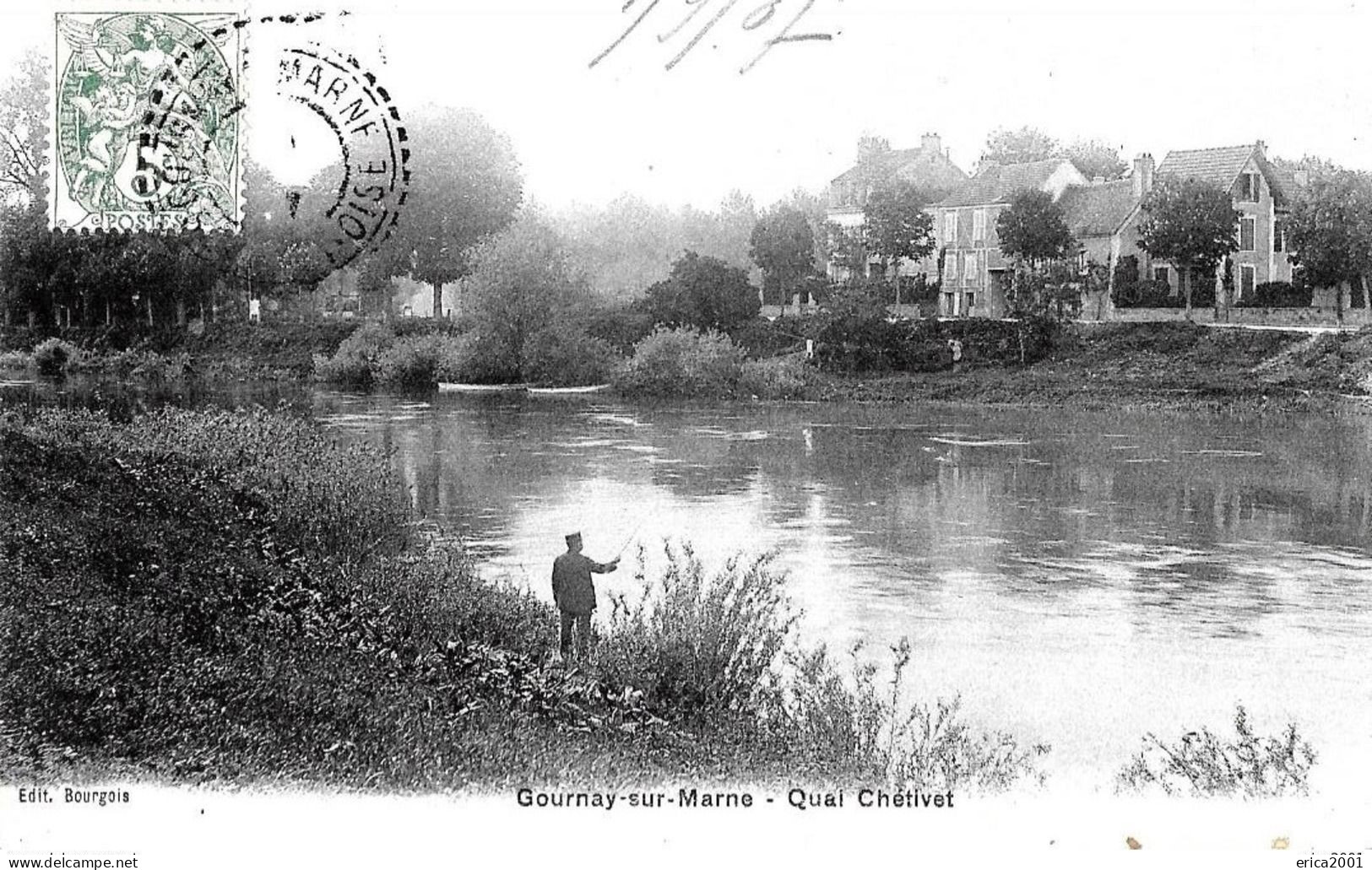 Gournay Sur Marne. Le Quai Chetivet Et Partie Du Village. - Gournay Sur Marne