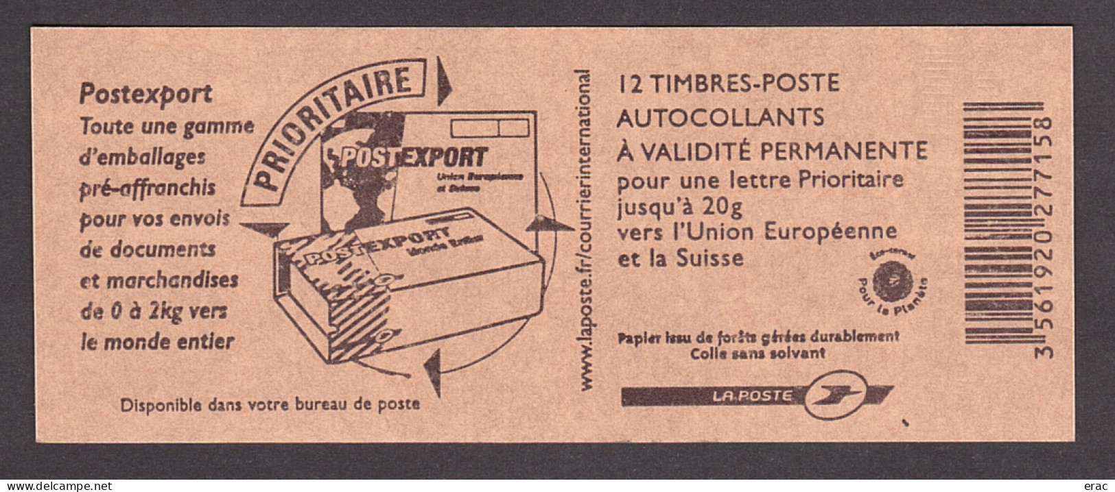 France - Carnet 4127-C1 - Neuf ** - Marianne De Lamouche - Postexport - Carnets