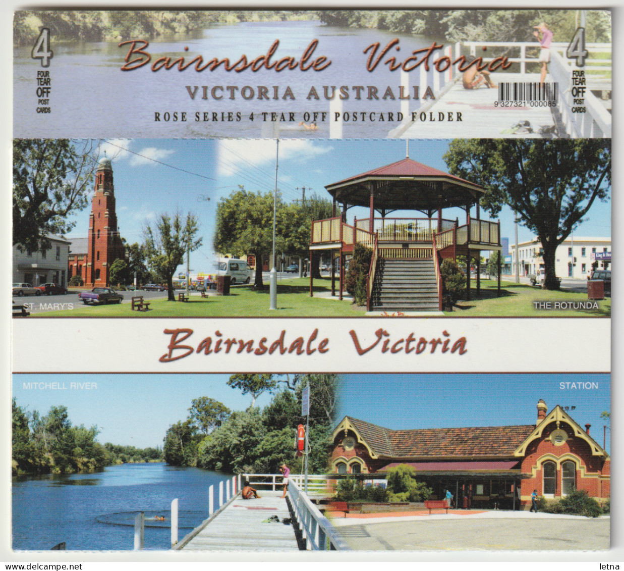 Australia VICTORIA VIC Rotunda Courthouse Aerial BAIRNSDALE Postcard 4pack 1990s - Gippsland