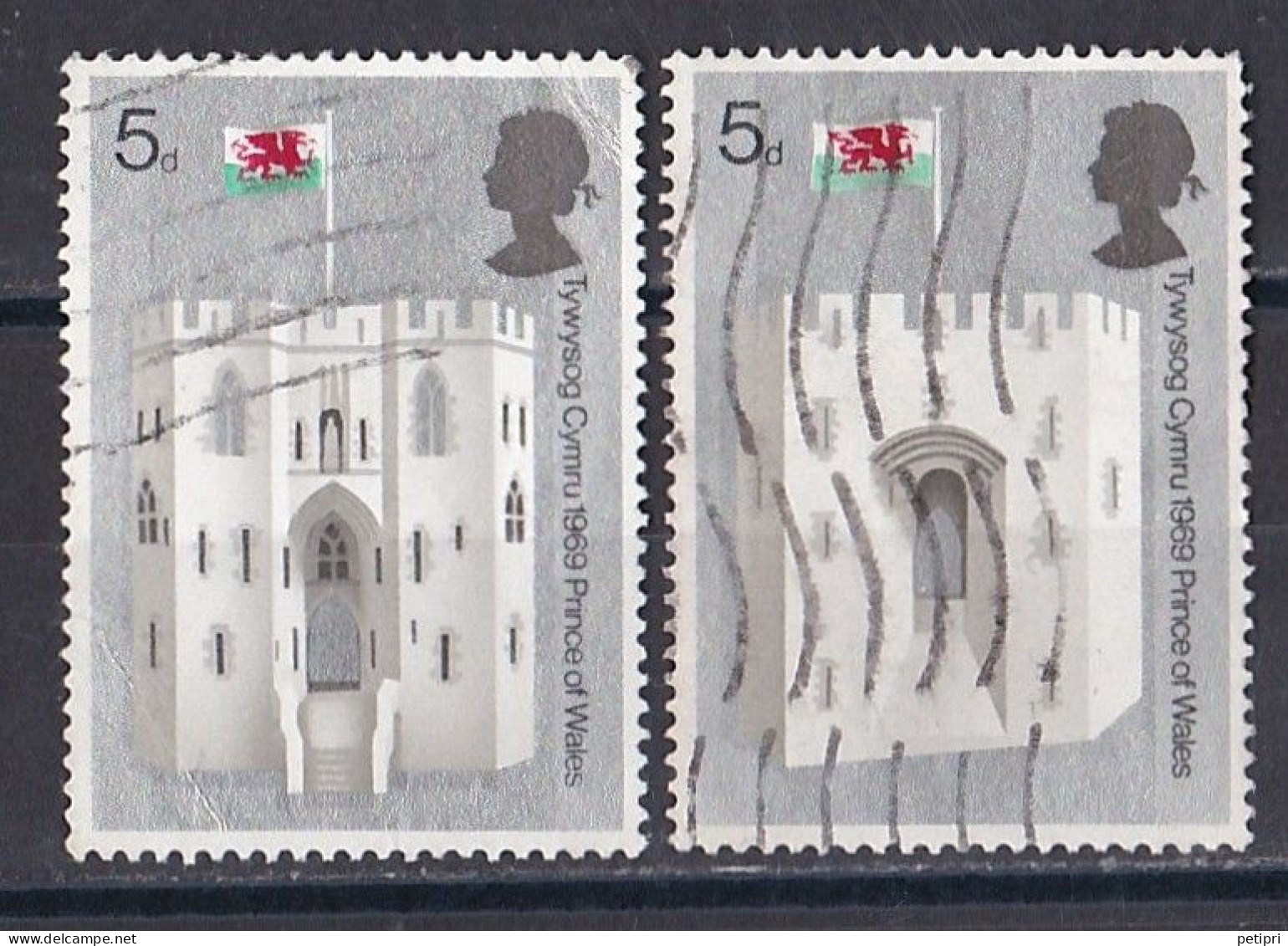 Grande Bretagne - 1952 - 1971 -  Elisabeth II -  Y&T N °  569  Et  571  Oblitéré - Gebraucht