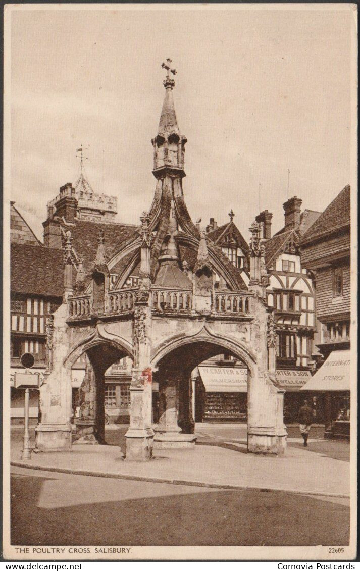 The Poultry Cross, Salisbury, Wiltshire, 1936 - Postcard - Salisbury