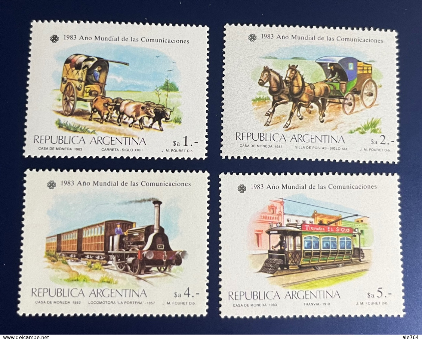 Argentina 1983 Medios De Transporte Postales, GJ 2128/31, Sc 1450/3, MNH. - Neufs