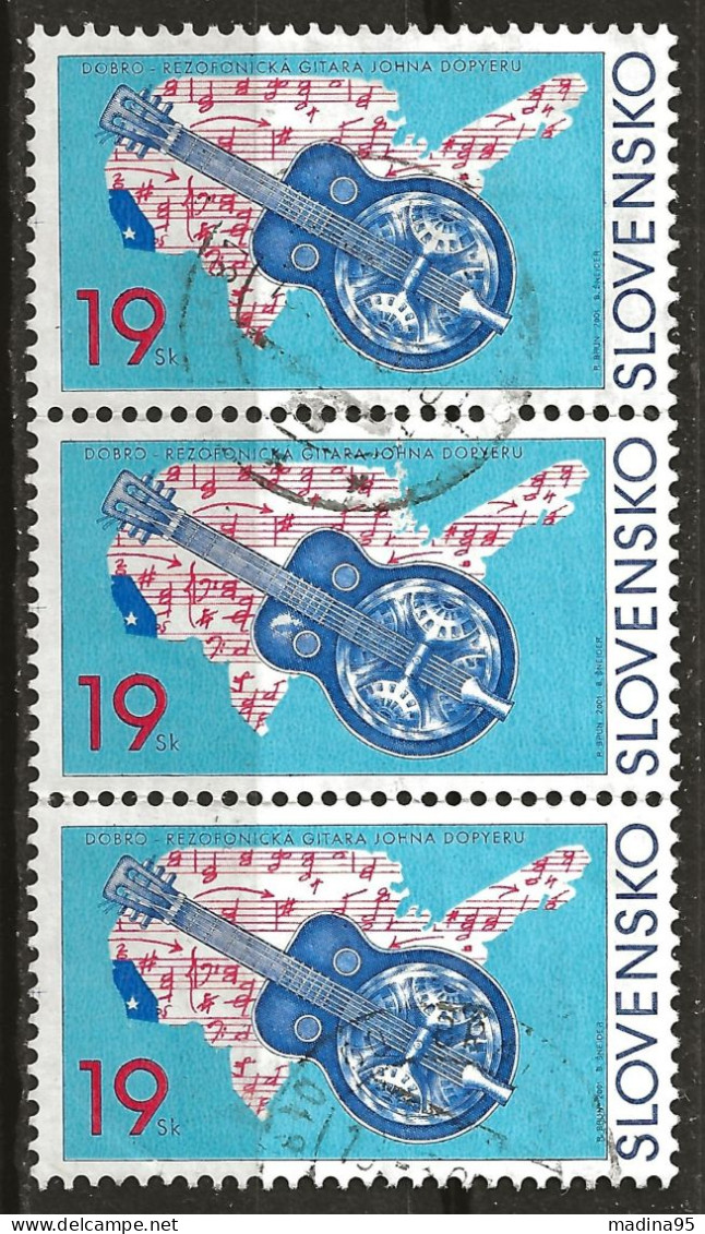 SLOVAQUIE: Obl., N° YT 353 X 3, Bande, TB - Used Stamps