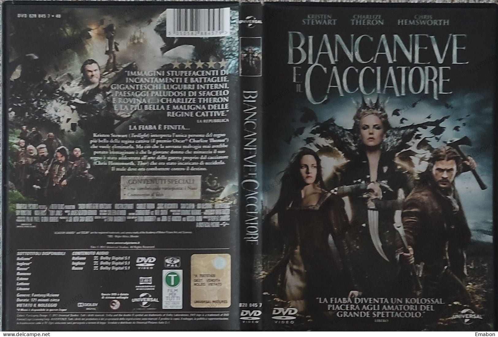 BORGATTA - FANTASTICO - Dvd " BIANCANEVE E IL CACCIATORE " CHARLIZE THERON - UNIVERSAL 2012-  USATO In Buono Stato - Fantasy