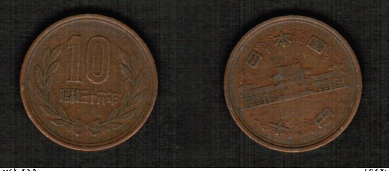 JAPAN   10 YEN 1961 (Hirohito-36) (Y # 73a) #7674 - Japón