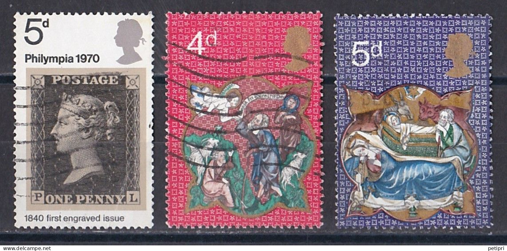 Grande Bretagne - 1952 - 1971 -  Elisabeth II -  Y&T N °  599    602   603  Oblitéré - Usati