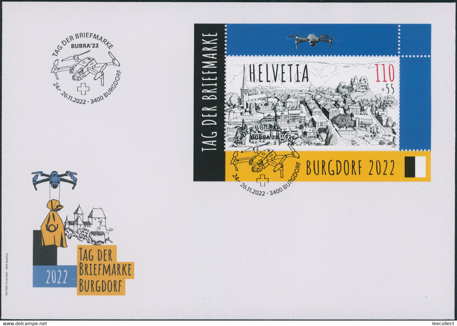 Suisse - 2022 - Tag Der Briefmarke • Burgdorf - Block - Brief - Sonderstempel - Storia Postale