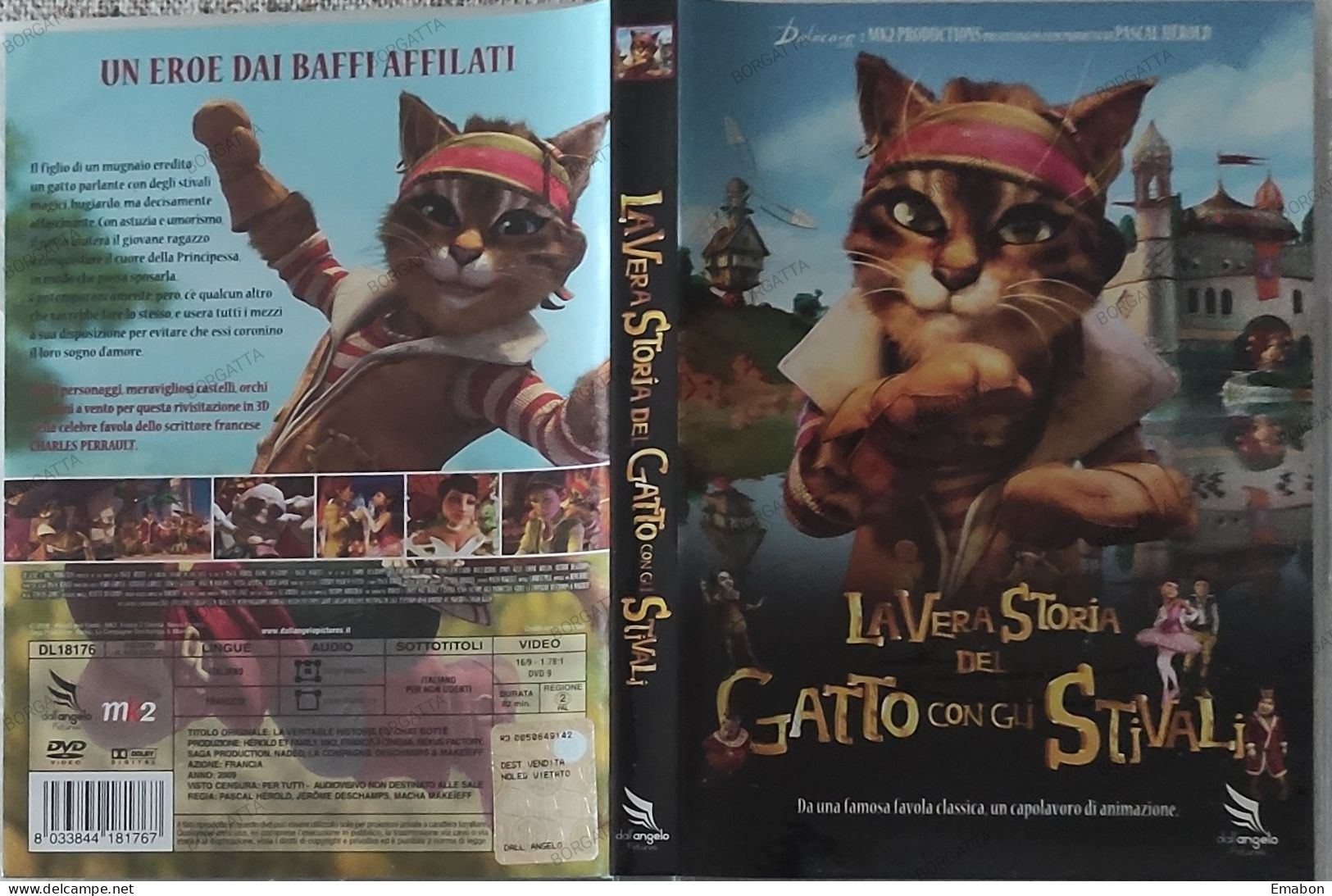 BORGATTA - FANTASTICO - Dvd " LA VERA STORIA DEL GATTO CON GLI STIVALI "- DALL'ANGELO 2009 -  USATO In Buono Stato - Fantasy