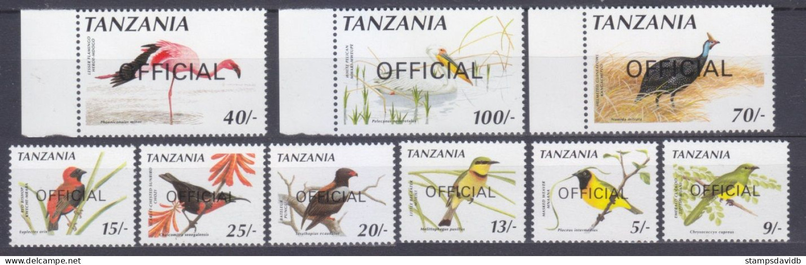 1990 Tanzania D43-D51 Overprint - OFFICIAL 15,00 € - Albatros