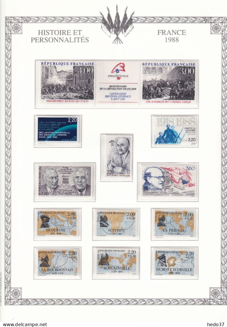 France Année Complète 1988 - N°2501/2559 - Neufs ** Sans Charnière - TB - 1980-1989