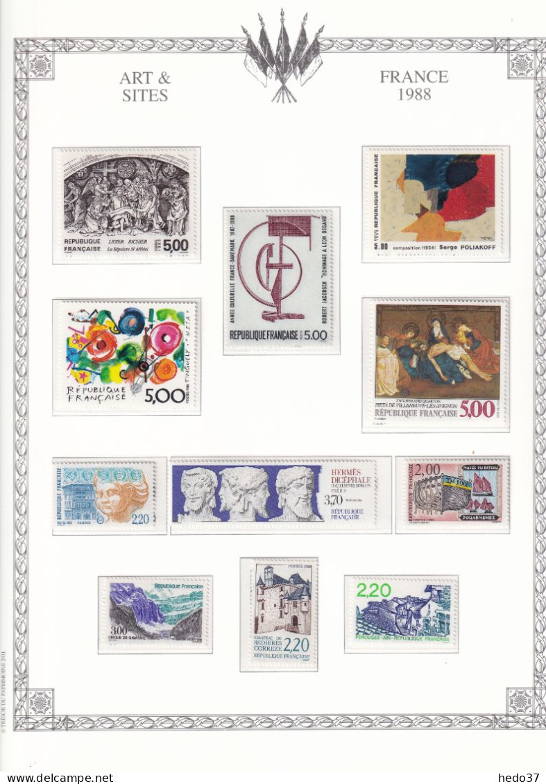 France Année Complète 1988 - N°2501/2559 - Neufs ** Sans Charnière - TB - 1980-1989