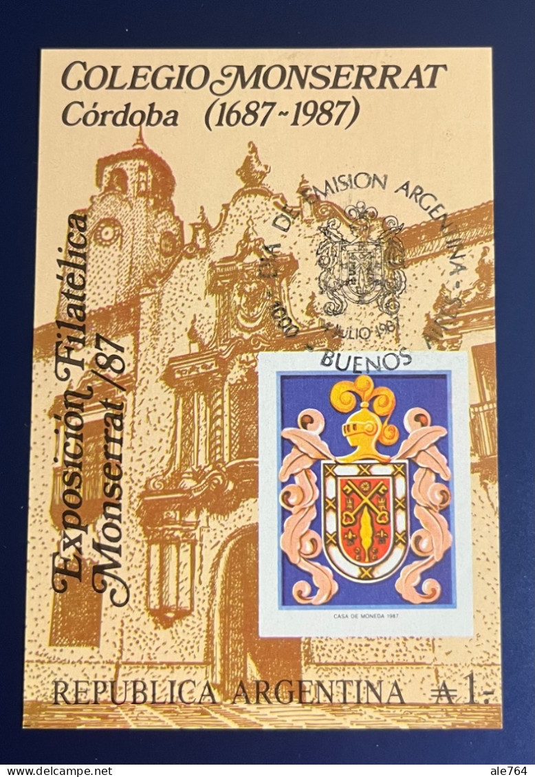 Argentina 1987 Block Colegio Monserrat, Córdoba, GJ HB 62, Sc 1591, Mi Bl 35, MNH. - Ungebraucht