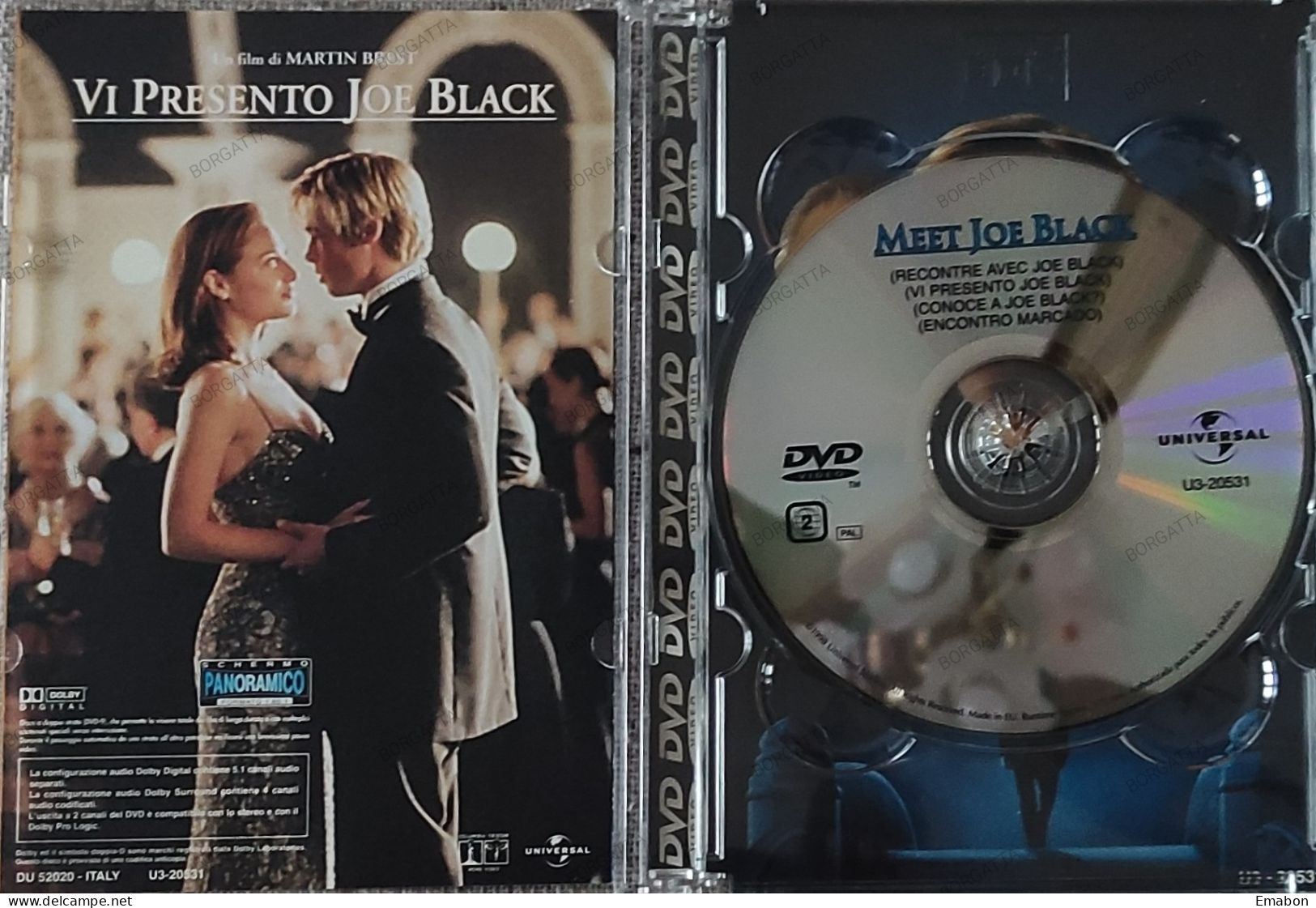 BORGATTA - FANTASTICO - Dvd " VI PRESENTO JOE BLACK "- PITT, HOPKINS - COLUMBIA 1999 -  USATO In Buono Stato - Fantastici