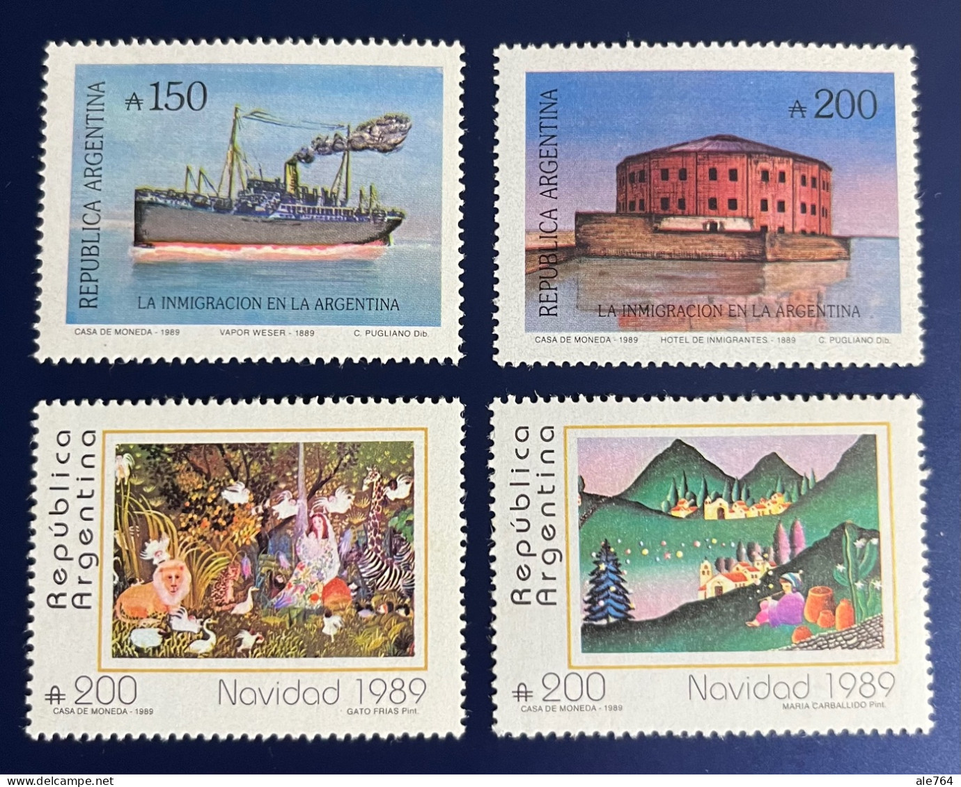 Argentina 1989 Lot Of 4 MNH Stamps. - Ongebruikt