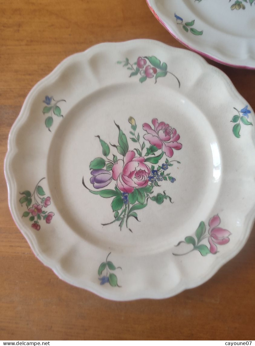 Keller & Guérin Demi Porcelaine Trois Assiettes Décor A La Strasbourg  1892/1922 - Lunéville (FRA)