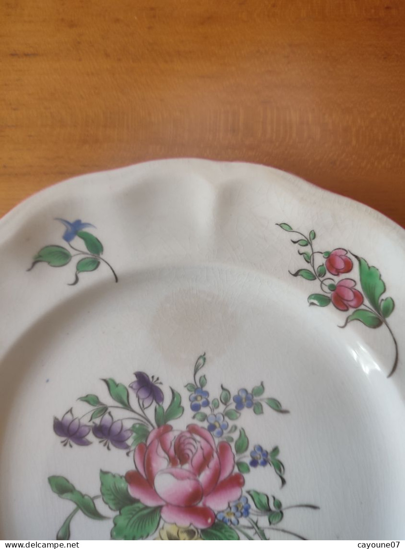 Keller & Guérin demi Porcelaine trois assiettes décor a la Strasbourg  1892/1922