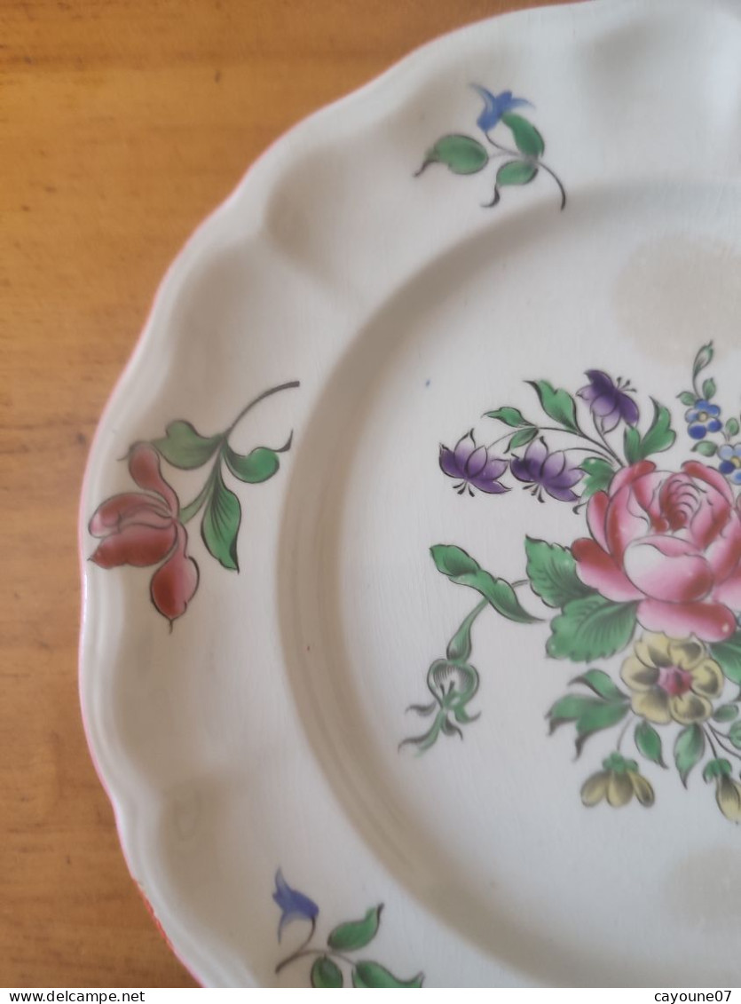 Keller & Guérin demi Porcelaine trois assiettes décor a la Strasbourg  1892/1922