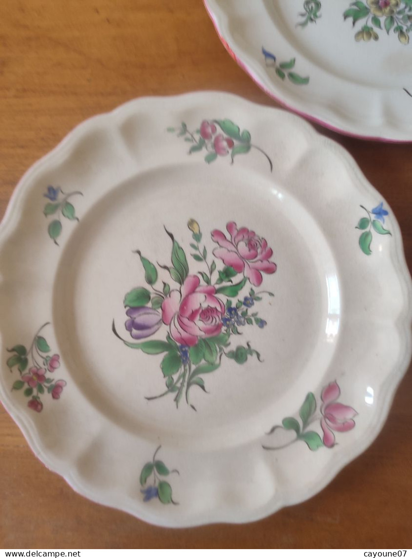 Keller & Guérin demi Porcelaine trois assiettes décor a la Strasbourg  1892/1922