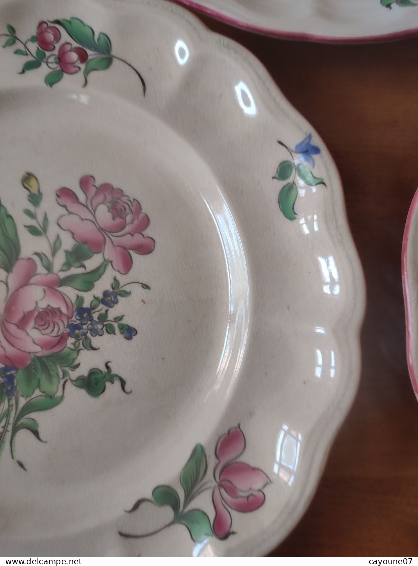 Keller & Guérin demi Porcelaine trois assiettes décor a la Strasbourg  1892/1922