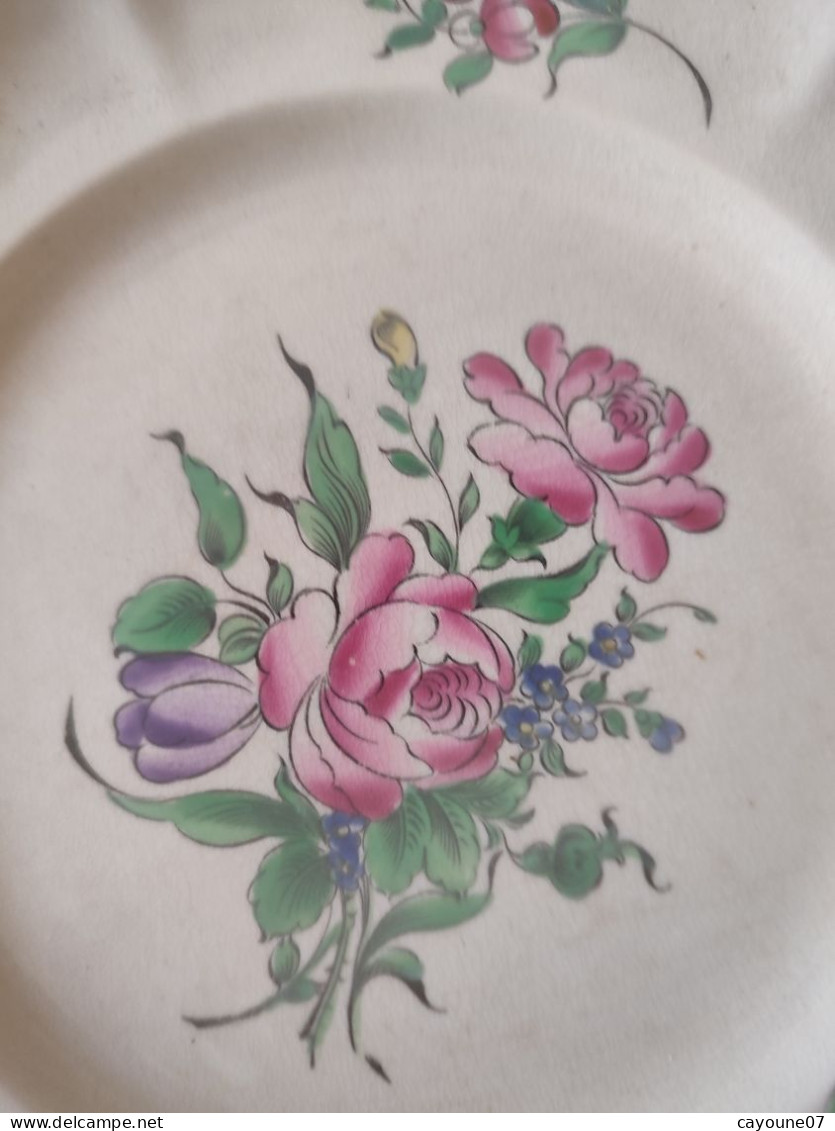 Keller & Guérin demi Porcelaine trois assiettes décor a la Strasbourg  1892/1922